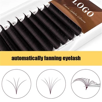 Brown Lash Extensions Easy Fan